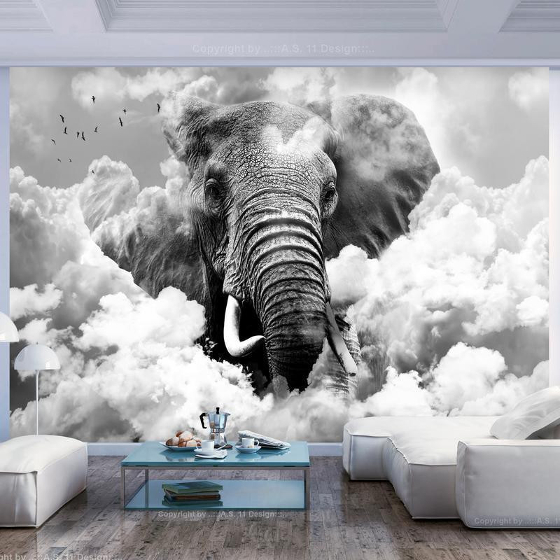 34,00 € Foto tapete - Elephant in the Clouds (Black and White)