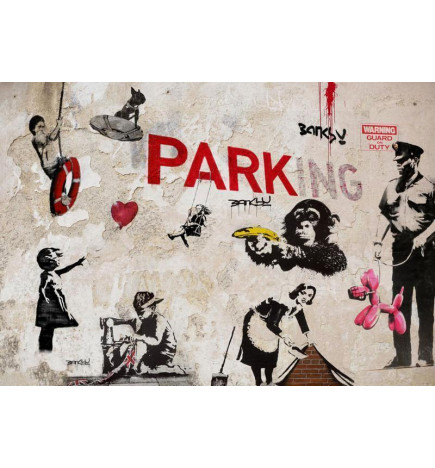 Fotobehang - [Banksy] Graffiti Collage