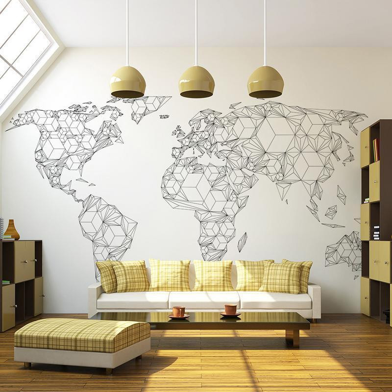 73,00 € Fotobehang - Map of the World - white solids