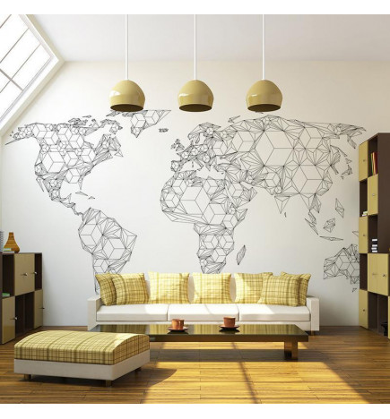 Fototapeet - Map of the World - white solids