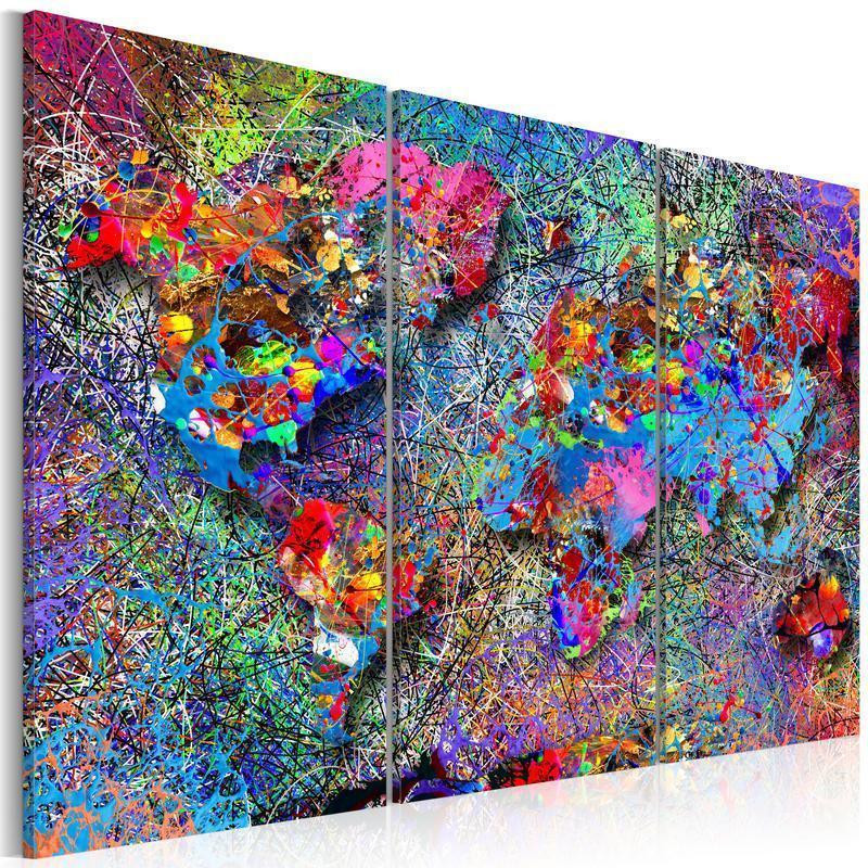 61,90 € Paveikslas - World Map: Colourful Whirl