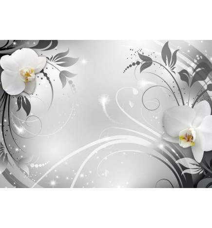 Fototapet - Orchids on silver