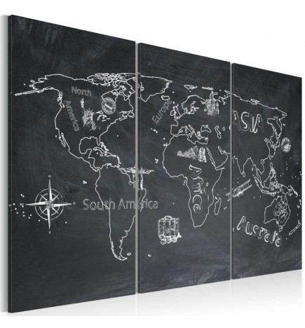 68,00 € Decorative Pinboard - Travel broadens the mind (triptych)