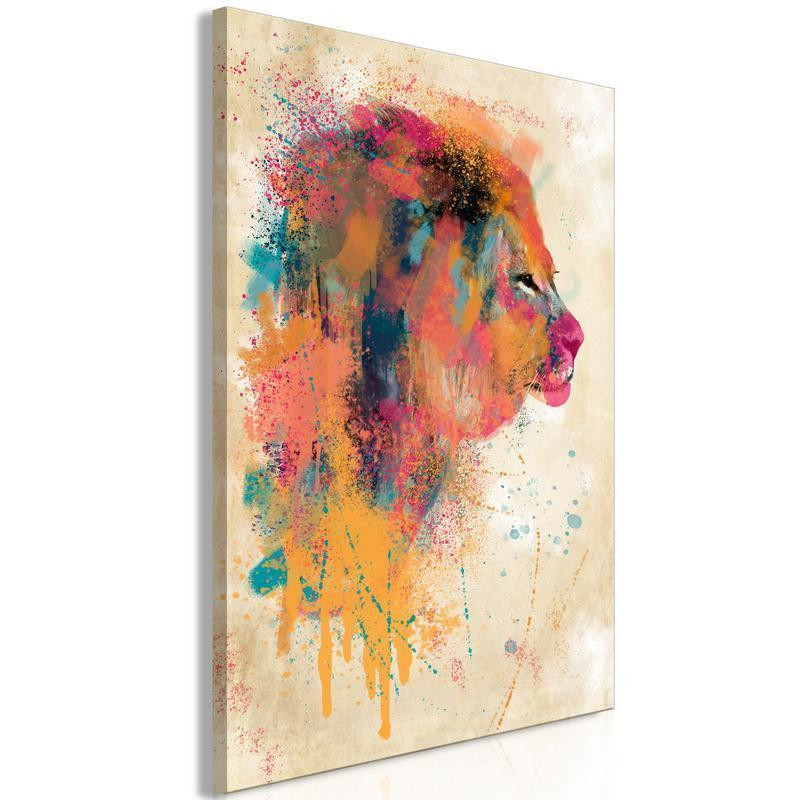 31,90 € Canvas Print - Watercolor Lion (1 Part) Vertical