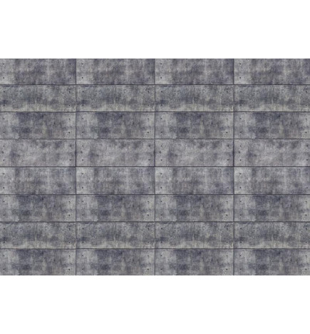 Fototapeet - Grey fortress - background with regular rectangles with concrete texture