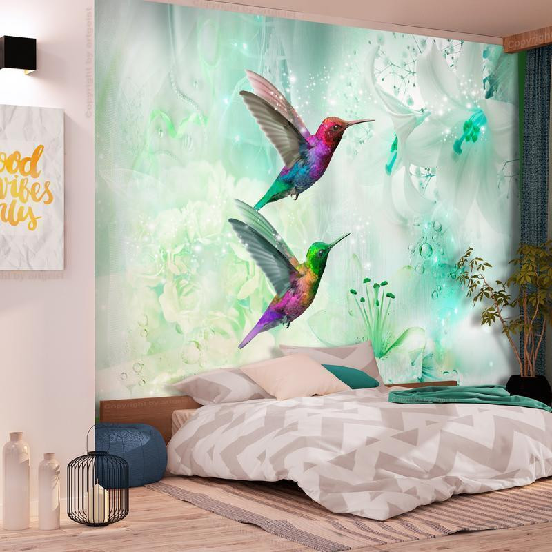 34,00 € Wall Mural - Colourful Hummingbirds (Green)