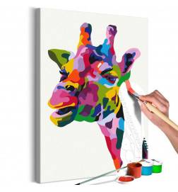 52,00 € DIY canvas painting - Colourful Giraffe