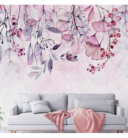 Wall Mural - Foggy Nature - Pink