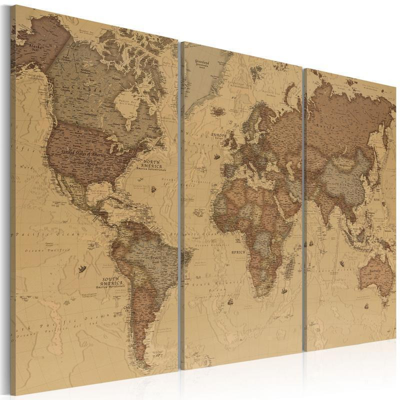 61,90 € Leinwandbild - Stylish World Map