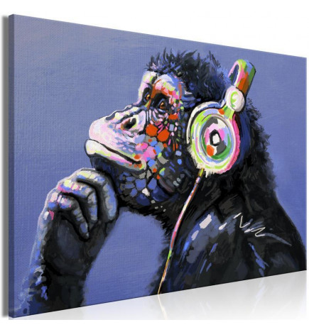 Schilderij - Musical Monkey (1 Part) Wide