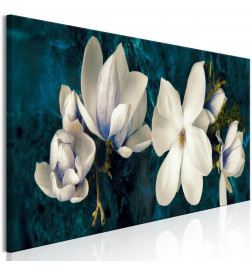 Canvas Print - Avant-Garde Magnolia (1 Part) Narrow Turquoise
