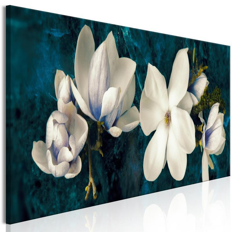 61,90 € Canvas Print - Avant-Garde Magnolia (1 Part) Narrow Turquoise