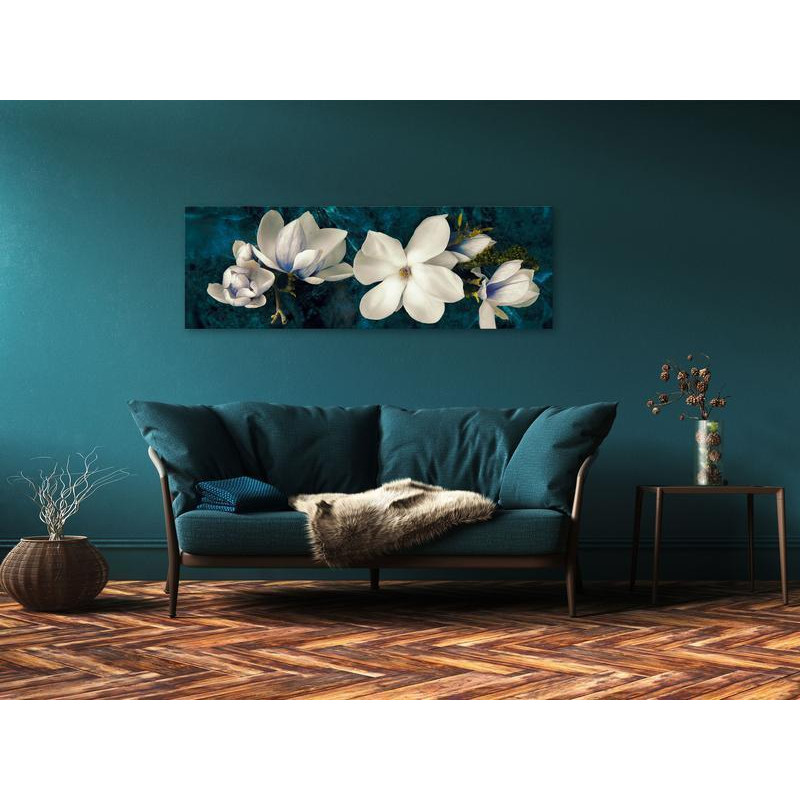 61,90 € Canvas Print - Avant-Garde Magnolia (1 Part) Narrow Turquoise