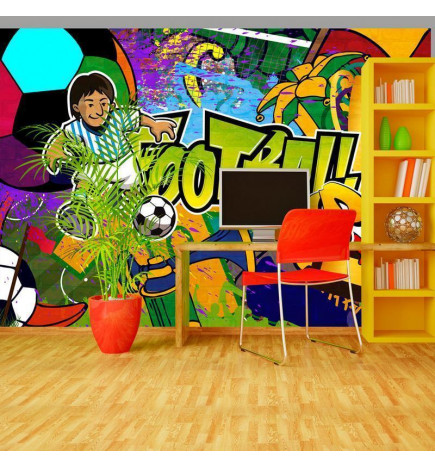 Carta da parati - Football Championship - Colorful graffiti about football with a caption