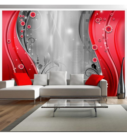 Wall Mural - Behind the curtain of red