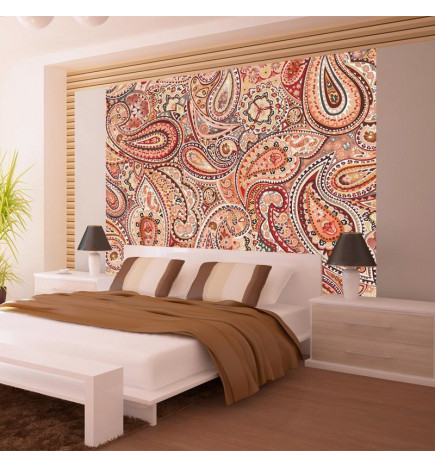 Wall Mural - Oriental Note - Background with Mix of Colorful Ornaments in Retro Style