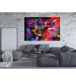 Leinwandbild - Colorful Bull (1 Part) Wide