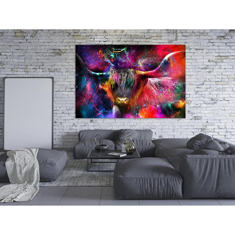 31,90 € Canvas Print - Colorful Bull (1 Part) Wide