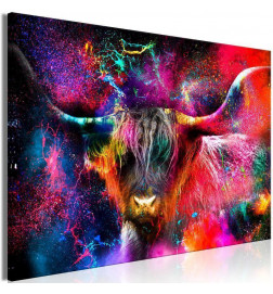 Leinwandbild - Colorful Bull (1 Part) Wide