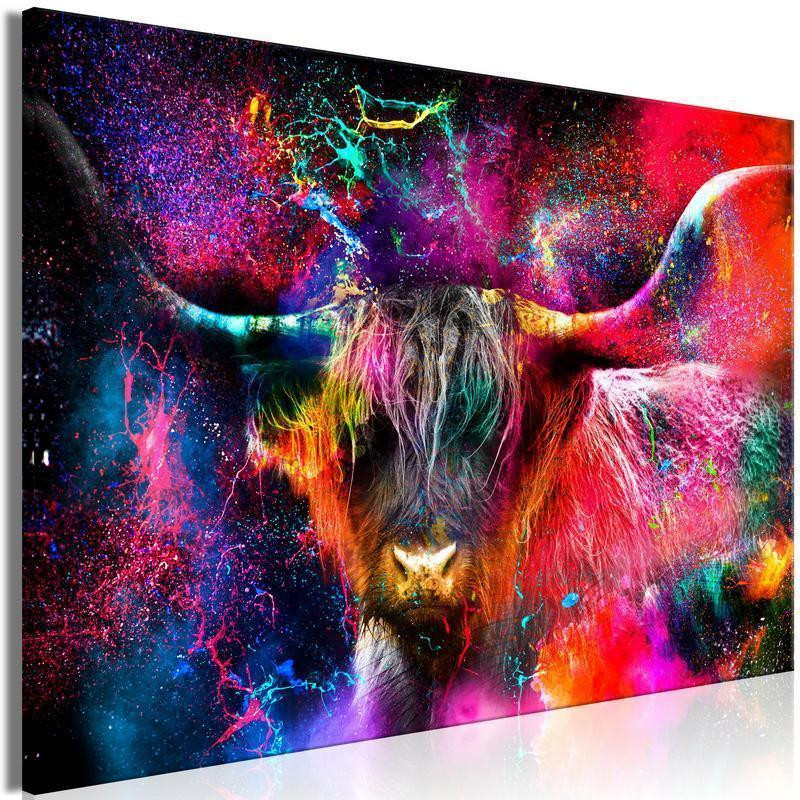 31,90 € Canvas Print - Colorful Bull (1 Part) Wide