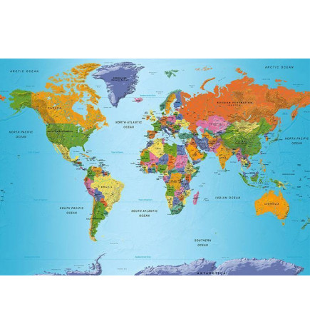 Fototapet - World Map: Colourful Geography