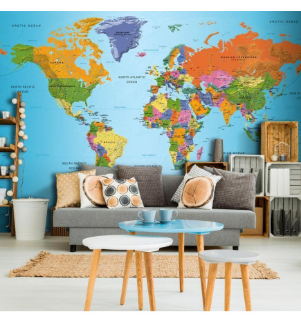 Carta da parati - World Map: Colourful Geography