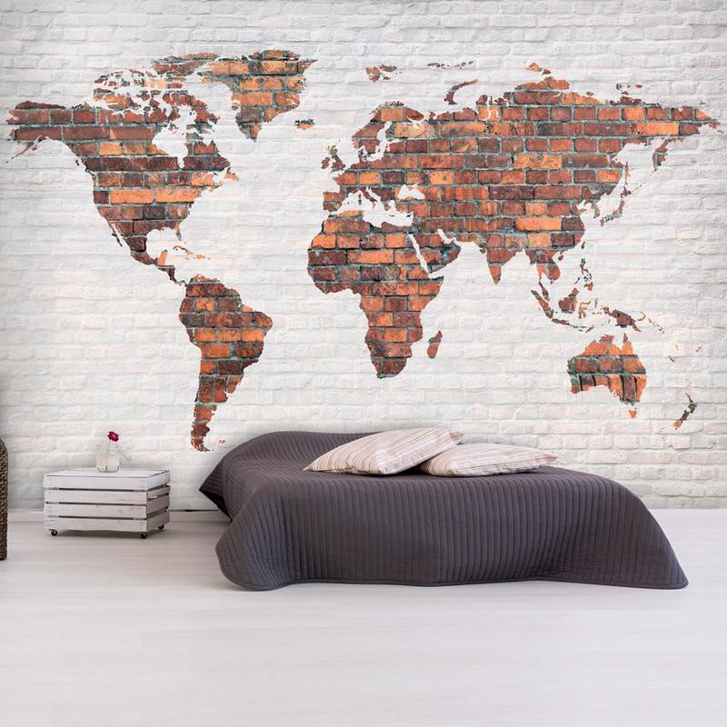 34,00 € Fotobehang - World Map: Brick Wall