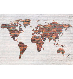 Fototapetas - World Map: Brick Wall