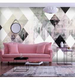 Mural de parede - Rhombic Chessboard (Pink)