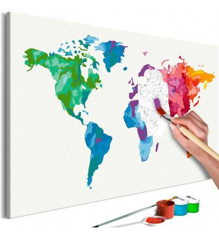 DIY canvas painting - Colours of the World