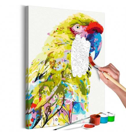DIY canvas painting - Tropical Parrot