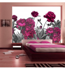 Mural de parede - Lush Meadow - Natural Energetic Flowers on a Bright Background