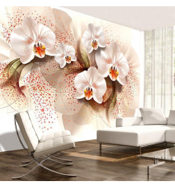 Fotobehang - Pale yellow orchids