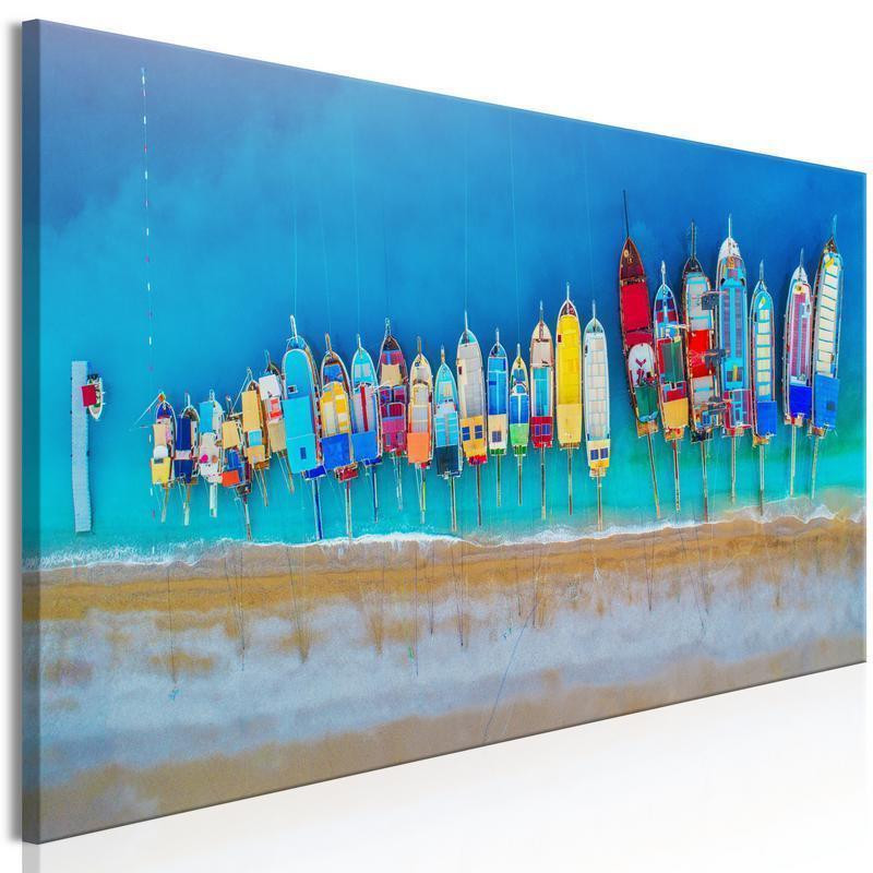 82,90 € Schilderij - Colourful Boats (1 Part) Narrow