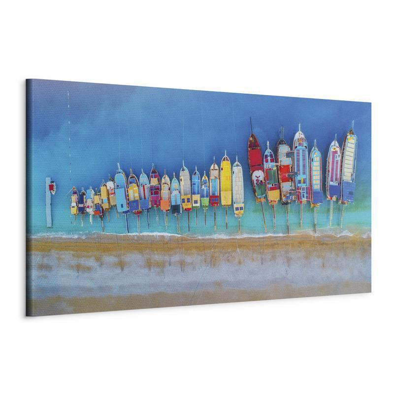 82,90 € Schilderij - Colourful Boats (1 Part) Narrow