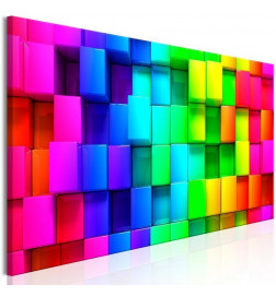 Quadro con un muro di cubi colorati - arredalacasa