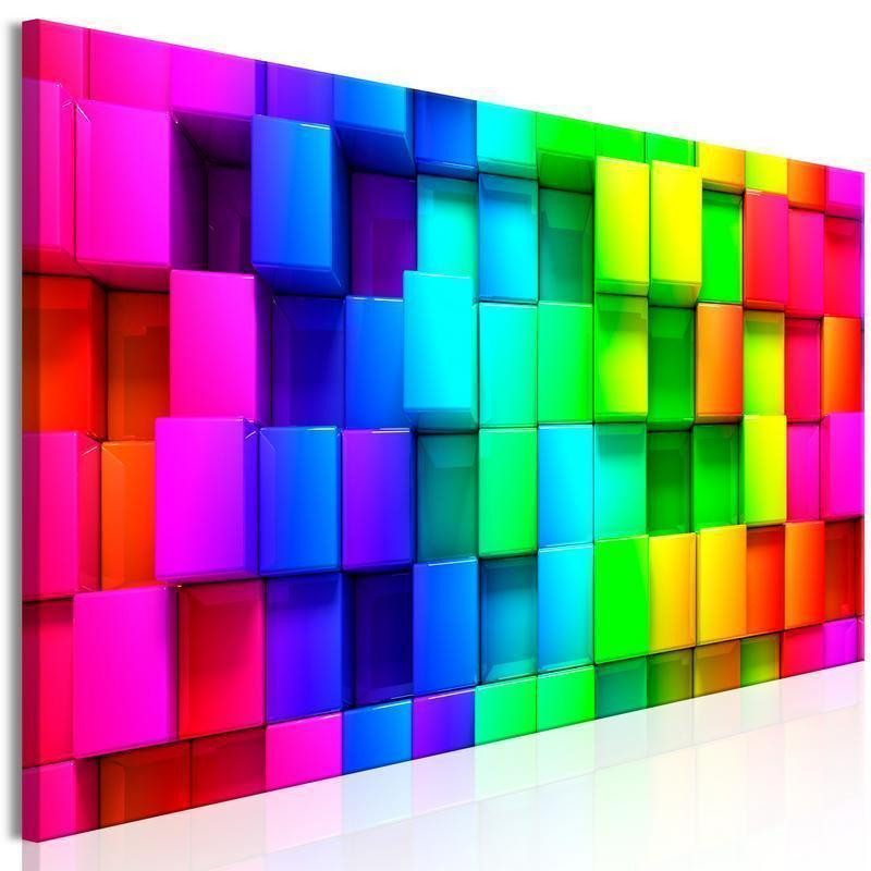 82,90 € Glezna - Colourful Cubes (1 Part) Narrow