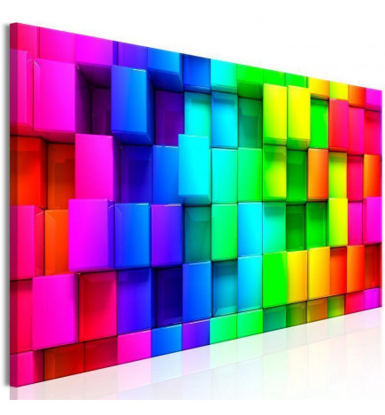 82,90 € Schilderij - Colourful Cubes (1 Part) Narrow