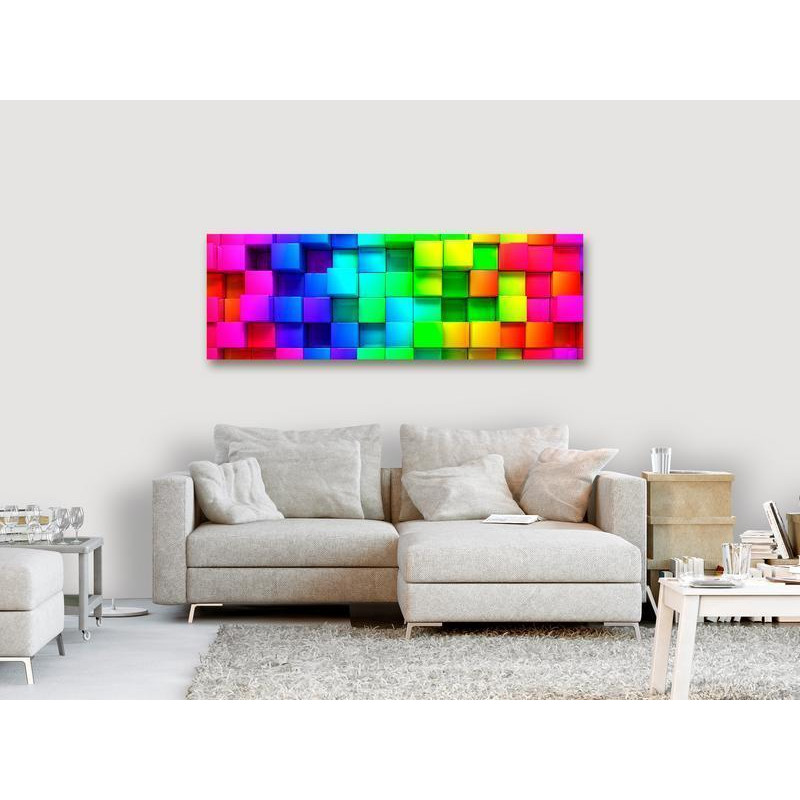 82,90 € Canvas Print - Colourful Cubes (1 Part) Narrow