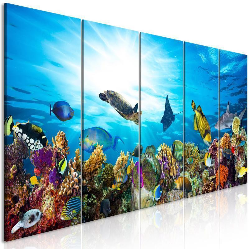 92,90 € Canvas Print - Coral Reef (5 Parts) Narrow