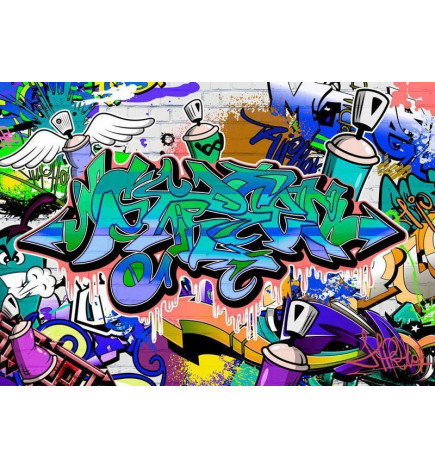 Carta da parati - Graffiti: blue theme