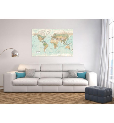 Schilderij - World Map: Beautiful World