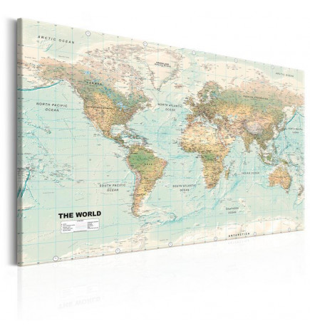 Schilderij - World Map: Beautiful World