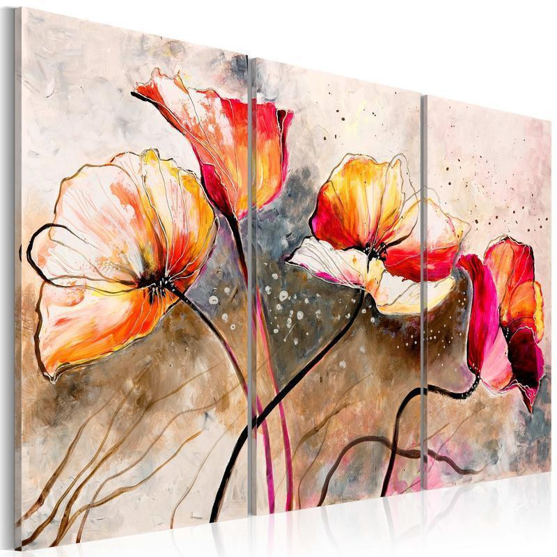61,90 € Canvas Print - Poppies lashed by the wind