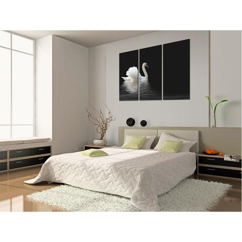 61,90 € Canvas Print - A lonely white swan