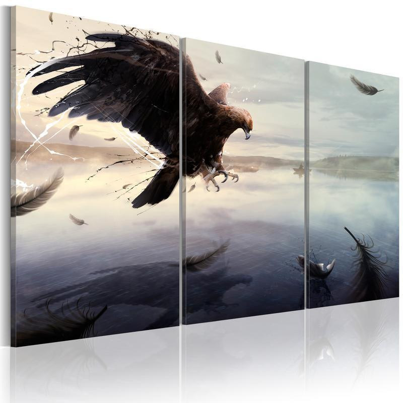 61,90 € Canvas Print - Eagle above the surface of a lake