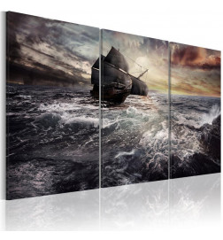 Canvas Print - Lonely ship on a high seas