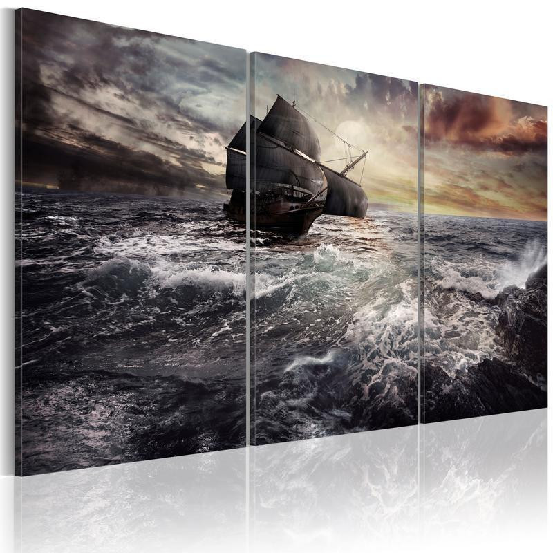 61,90 € Canvas Print - Lonely ship on a high seas