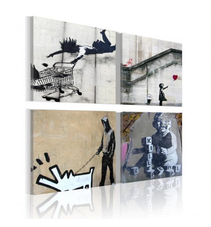 56,90 € Leinwandbild - Banksy - four orginal ideas