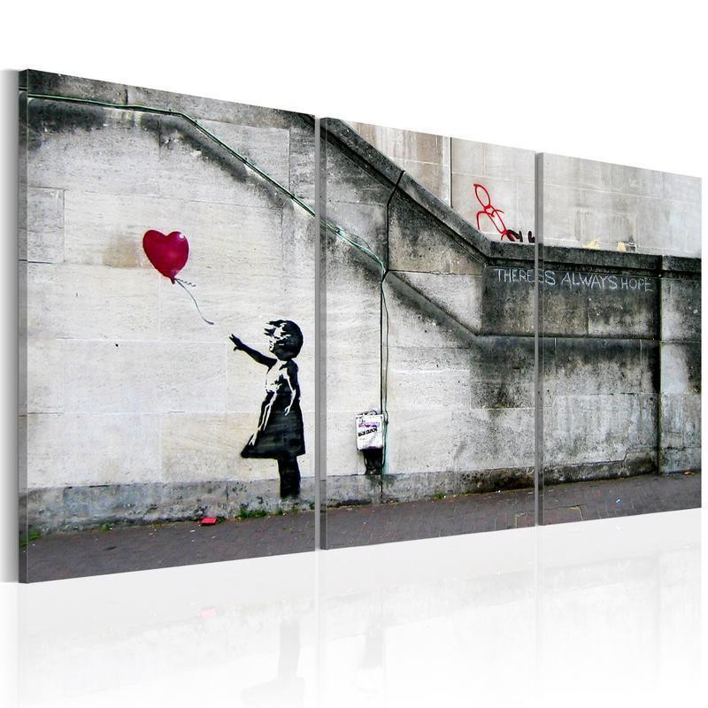 61,90 € Canvas Print - There is always hope (Banksy) - triptych